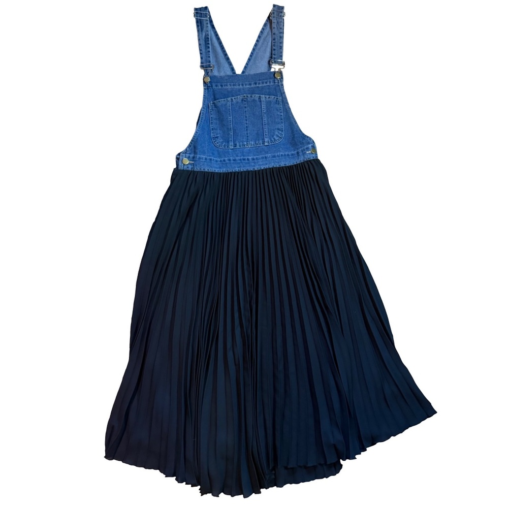 Anthropologie Porridge Pleated Overall Midi Dress